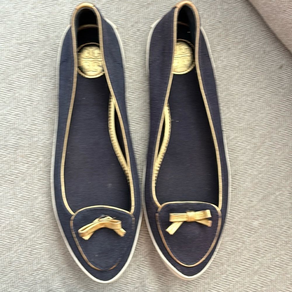 Tory Burch - Dakota Canvas Flats Blue, Size 6